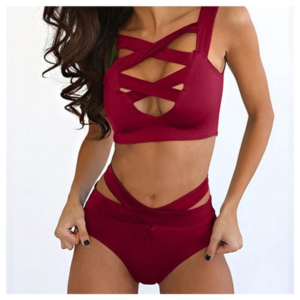 women's swimwear summer fashion solid colors hollow out high waist casual two piece bikini set swimsuit beachwear maillot de bain#g4, White;black
women's swimwear summer fashion solid colors hollow out high waist casual two piece bikini set swimsuit beachwear maillot de bain#g4, White;black