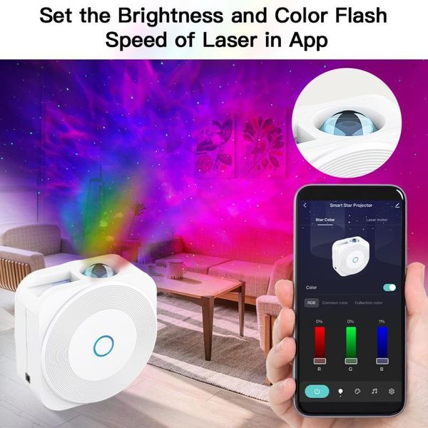 smart home control wifi tuya star projector galaxy laser starry sky waving night light colorful app wireless voice alexa 
smart home control wifi tuya star projector galaxy laser starry sky waving night light colorful app wireless voice alexa