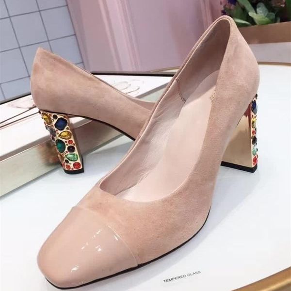 women shoes geniune sheep leather square toe chunky heel crystal embellished pink black silk fashion ladies high pumps dress
women shoes geniune sheep leather square toe chunky heel crystal embellished pink black silk fashion ladies high pumps dress