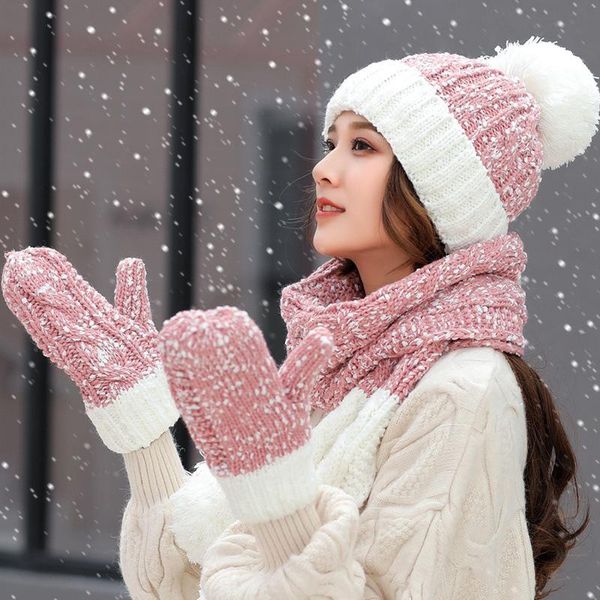 beanie/skull caps 3-piece set winter hats for women female hat scarf gloves ear protection warm thick knitted, Blue;gray
beanie/skull caps 3-piece set winter hats for women female hat scarf gloves ear protection warm thick knitted, Blue;gray