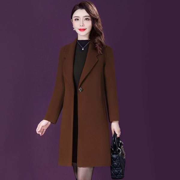 women's wool & blends wy autumn winter long coat women lapel collar double breasted coats fashion solid slim ladies woolen overcoat out, Black
women's wool & blends wy autumn winter long coat women lapel collar double breasted coats fashion solid slim ladies woolen overcoat out, Black
