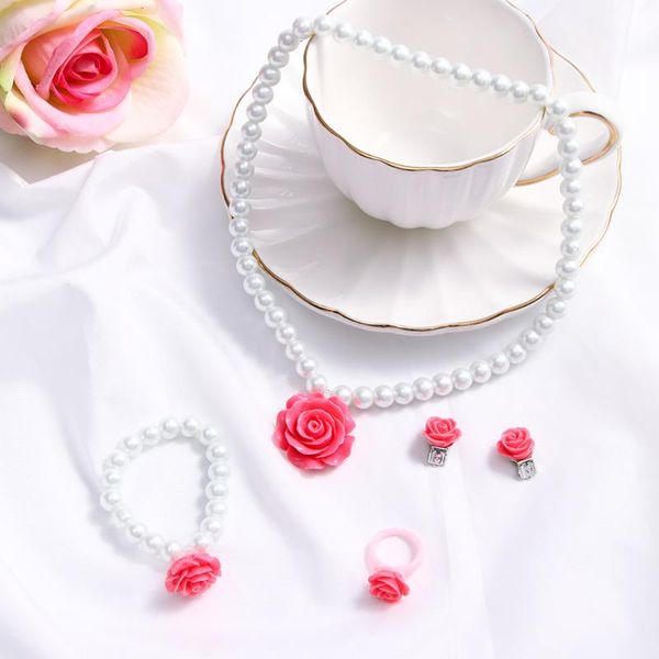 wedding jewelry sets lovely girls set child simulated pearl flower shape necklace bracelet ring ear studs clips gift accessories party, Slivery;golden
wedding jewelry sets lovely girls set child simulated pearl flower shape necklace bracelet ring ear studs clips gift accessories party, Slivery;golden