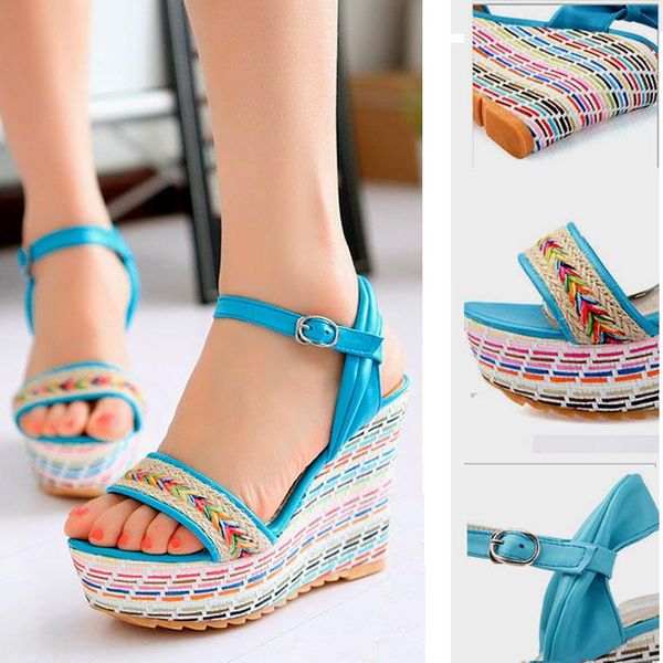 women wedges sandals platform bohemia beach wedding party outdoor casual fashion high heel shoes big size to 42, Black
women wedges sandals platform bohemia beach wedding party outdoor casual fashion high heel shoes big size to 42, Black