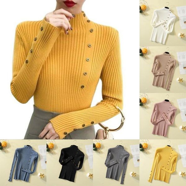women's sweaters knitted women half high collar sweater pullovers autumn long sleeve basic button slim fit warm black, White;black
women's sweaters knitted women half high collar sweater pullovers autumn long sleeve basic button slim fit warm black, White;black