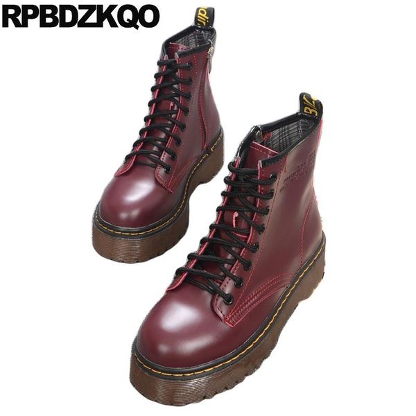 boots flatform military creepers platform shoes wine red waterproof lace up muffin black combat women ankle medium heel
boots flatform military creepers platform shoes wine red waterproof lace up muffin black combat women ankle medium heel