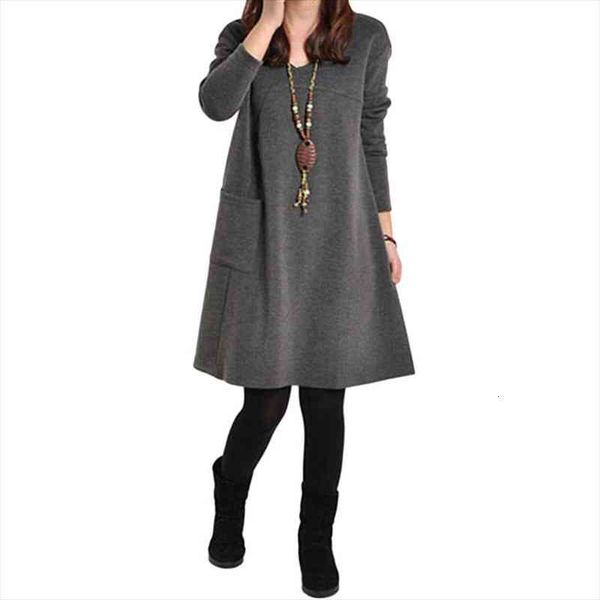 fashion autumn dress women long sleeve pocket solid o neck loose party dress women casual plus size vestidos s-5xl, Black;gray
fashion autumn dress women long sleeve pocket solid o neck loose party dress women casual plus size vestidos s-5xl, Black;gray