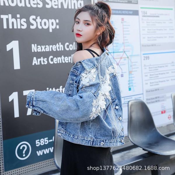 women's jackets order bead jeans outerwear women 2021 spring korean long sleeve manufacturers wholesale, Black;brown
women's jackets order bead jeans outerwear women 2021 spring korean long sleeve manufacturers wholesale, Black;brown