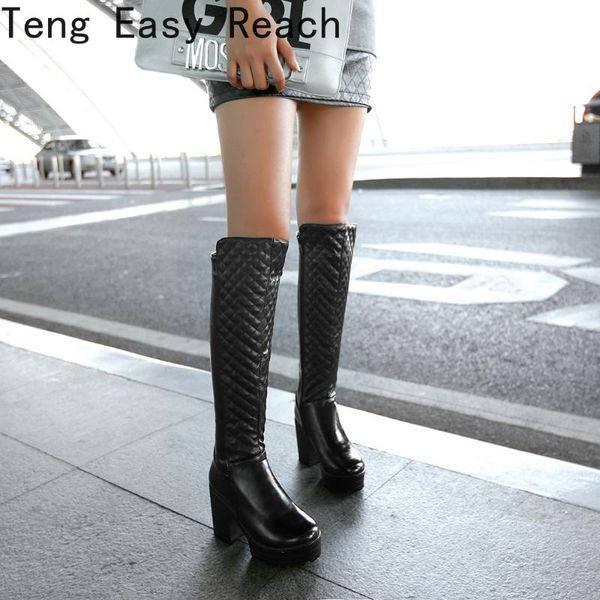 boots high knee-length pu heels ladies fashion shoes 2021 winter short female large size chunky 42, Black
boots high knee-length pu heels ladies fashion shoes 2021 winter short female large size chunky 42, Black