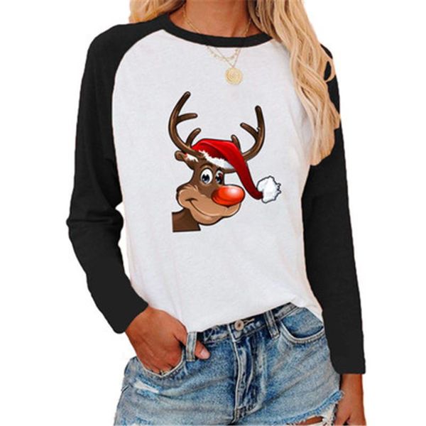 women's t-shirt christmas deer cartoon printed t-shirts women long sleeve autumn casual loose fashion lady pullover streetwear, White
women's t-shirt christmas deer cartoon printed t-shirts women long sleeve autumn casual loose fashion lady pullover streetwear, White