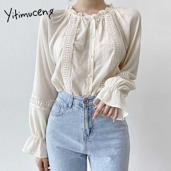 yitimuceng apricot shirt women office lady korean fashion blouse long flare sleeve spring summer edible tree fungus 210601, White
yitimuceng apricot shirt women office lady korean fashion blouse long flare sleeve spring summer edible tree fungus 210601, White