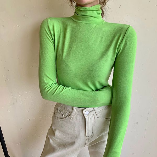 5 colors autumn korean style womens solid color turteleneck slim thin long sleeve t-shirt womens tees shirt femme (r99916), White
5 colors autumn korean style womens solid color turteleneck slim thin long sleeve t-shirt womens tees shirt femme (r99916), White