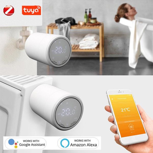 smart home control tuya zigbee radiator actuator trv programmable thermostatic valve temperature controller work with alexa
smart home control tuya zigbee radiator actuator trv programmable thermostatic valve temperature controller work with alexa