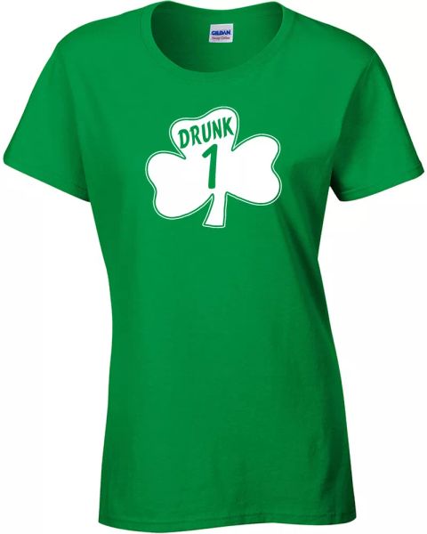 st. patrick's day shamrock drunk 1 thru 6 irish pat's bar ladies tee shirt 1060, White;black
st. patrick's day shamrock drunk 1 thru 6 irish pat's bar ladies tee shirt 1060, White;black