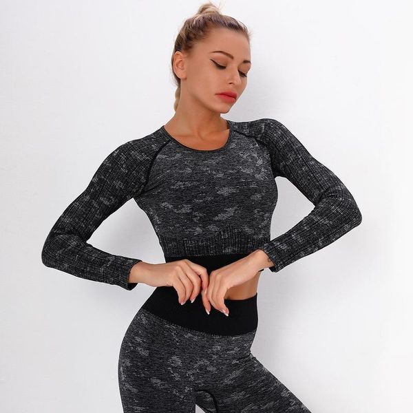 camouflage seamless long sleeve crop yoga sportswear gym workout short shirts push up sports bra outfit
camouflage seamless long sleeve crop yoga sportswear gym workout short shirts push up sports bra outfit