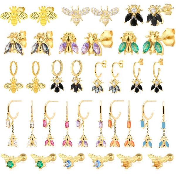 stud 2021 trend earrings 925 sterling silver korean cute bee colorful zircon mini for women piercing pendientes jewerly, Golden;silver
stud 2021 trend earrings 925 sterling silver korean cute bee colorful zircon mini for women piercing pendientes jewerly, Golden;silver
