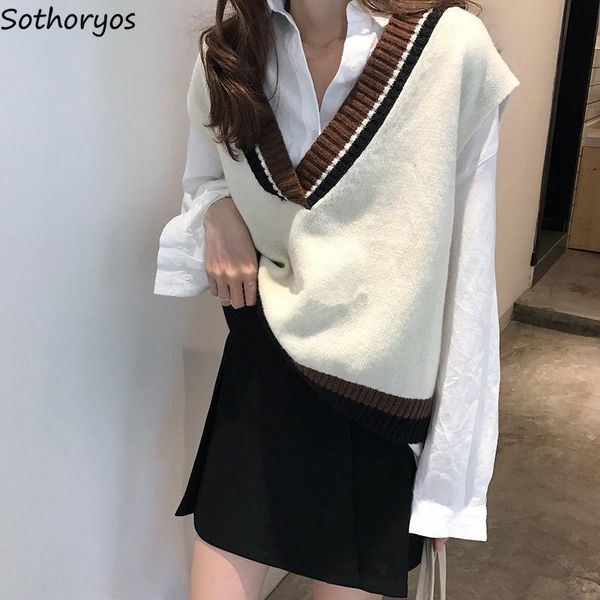women's vests sweater vest women korean preppy style v-neck trendy leisure elegant patchwork jumpers students lovely simple all-match s, Black;white
women's vests sweater vest women korean preppy style v-neck trendy leisure elegant patchwork jumpers students lovely simple all-match s, Black;white