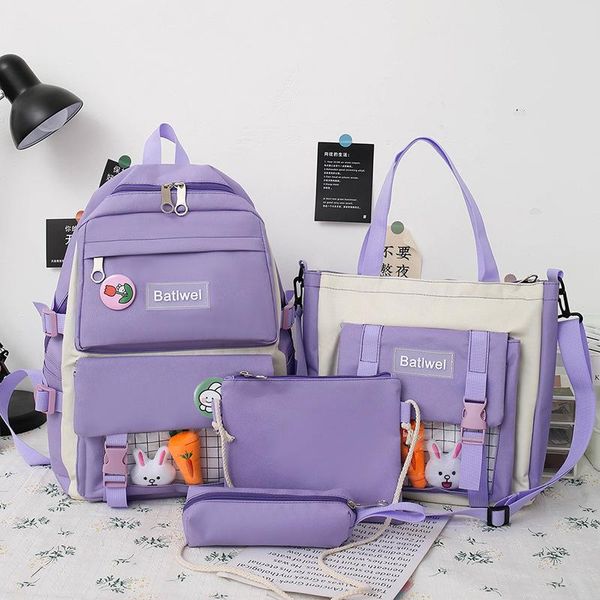 school bags 4-piece set fashion backbags for women canvas waterproof schoolbag girls large capacity travel backpacks shopping bag
school bags 4-piece set fashion backbags for women canvas waterproof schoolbag girls large capacity travel backpacks shopping bag