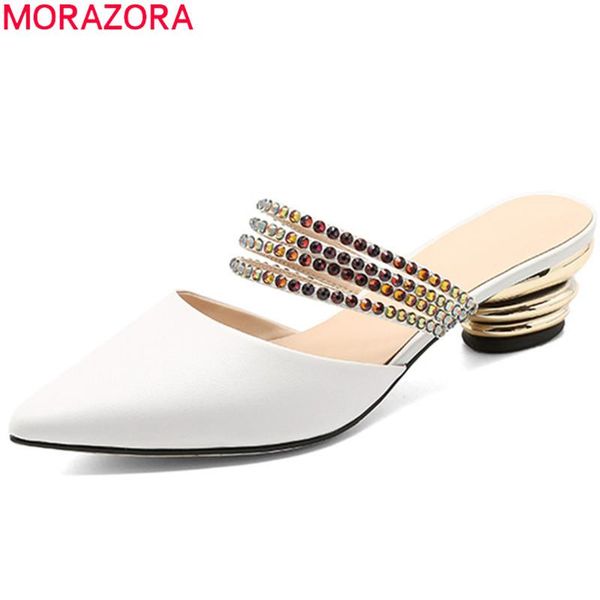 dress shoes morazora 2021 fashion summer woman pointed toe shallow mules sandals women genuine leather elegant, Black
dress shoes morazora 2021 fashion summer woman pointed toe shallow mules sandals women genuine leather elegant, Black