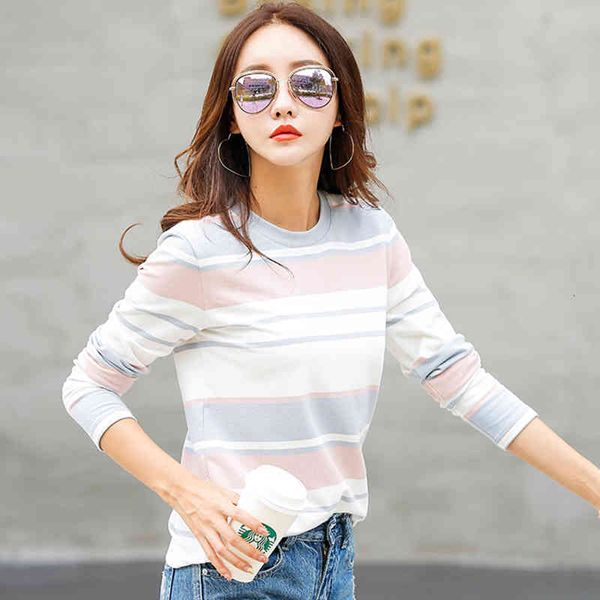 women's t-shirt new tshirt woman vintage fall cotton striped ladies korean style full sleeve women womens clothing tee shirt femme h4s, White
women's t-shirt new tshirt woman vintage fall cotton striped ladies korean style full sleeve women womens clothing tee shirt femme h4s, White