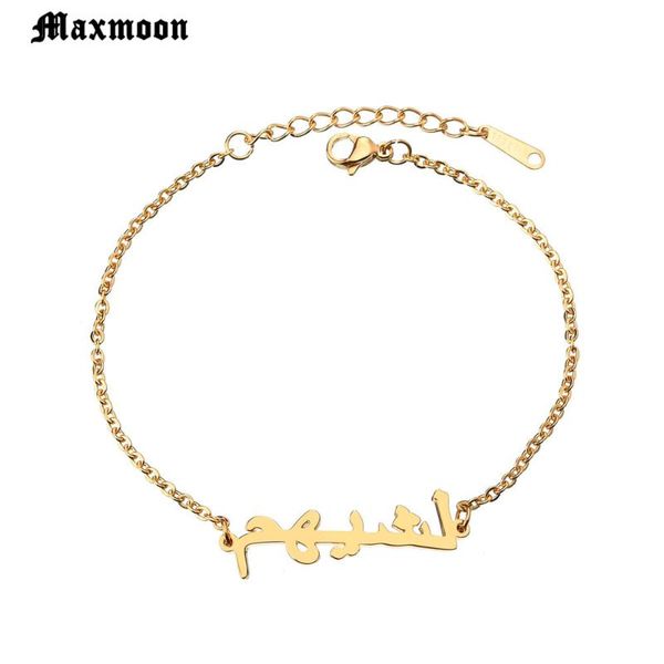 charm bracelets maxmoon fashion stainless steel arabic name bracelet gold color simple chain for women girls drop, Golden;silver
charm bracelets maxmoon fashion stainless steel arabic name bracelet gold color simple chain for women girls drop, Golden;silver