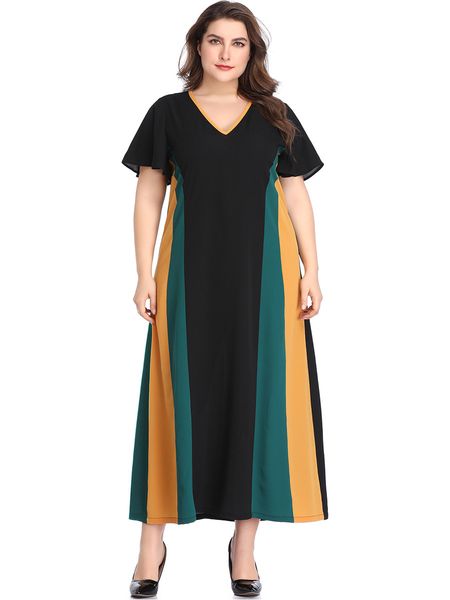 Plus size Dresses Hy88061 Large Patchwork Color Contrast Long Skirt, Yellow green black
Plus size Dresses Hy88061 Large Patchwork Color Contrast Long Skirt, Yellow green black