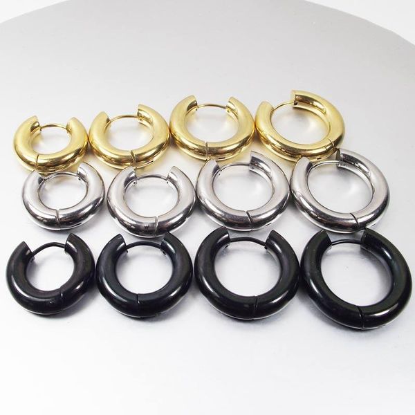 hoop & huggie 2 pieces 5mm thickness gold stainless steel earring cute big circle earrings jewelry men women gift, Golden;silver
hoop & huggie 2 pieces 5mm thickness gold stainless steel earring cute big circle earrings jewelry men women gift, Golden;silver
