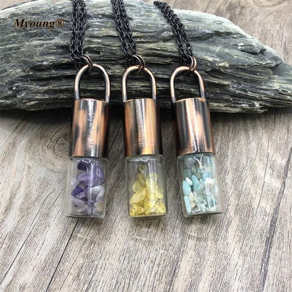 pendant necklaces natural crystal quartz healing energy stone gravel perfume essential oil diffuser roll on bottle necklace women gift, Silver
pendant necklaces natural crystal quartz healing energy stone gravel perfume essential oil diffuser roll on bottle necklace women gift, Silver