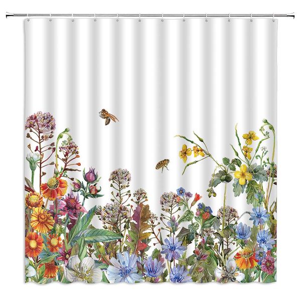 flowers shower curtain colorful watercolor flowers plants green leave spring garden flying bees,70x70 inch polyester fabric
flowers shower curtain colorful watercolor flowers plants green leave spring garden flying bees,70x70 inch polyester fabric