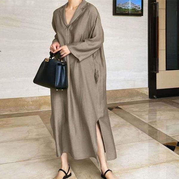casual dresses cotton and linen long dress for women 2021 autumn temperament loose lapel female fashion tide 2c e952, Black;gray
casual dresses cotton and linen long dress for women 2021 autumn temperament loose lapel female fashion tide 2c e952, Black;gray