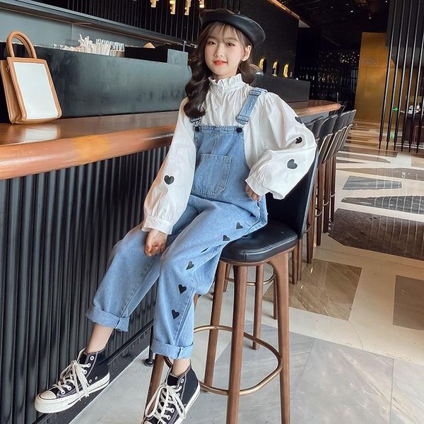 clothing sets 2021 girls autumn long sleeve shirt + denim suspenders fashion kids clothes age 14/16y retail, White
clothing sets 2021 girls autumn long sleeve shirt + denim suspenders fashion kids clothes age 14/16y retail, White