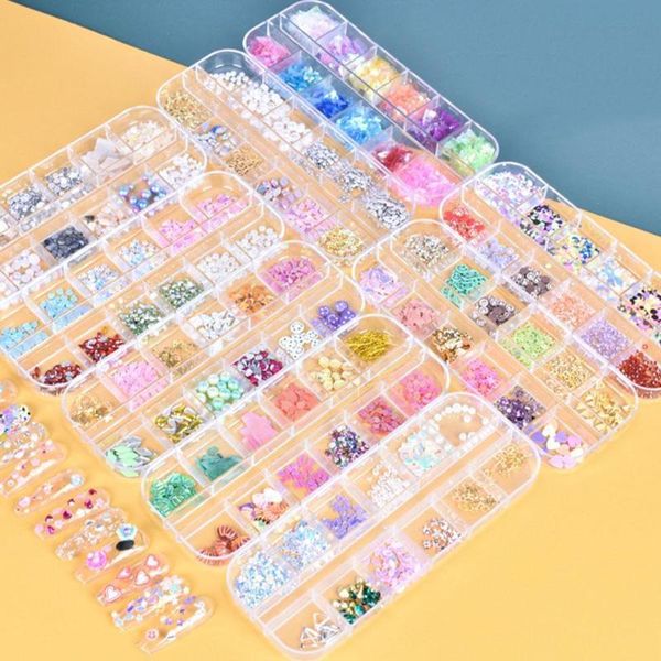 nail art decorations 12 grids crystal flat back clear strass 3d platte decoratie size accessories bodem gemengde diamanten dazzlin o2q8, Silver;gold
nail art decorations 12 grids crystal flat back clear strass 3d platte decoratie size accessories bodem gemengde diamanten dazzlin o2q8, Silver;gold