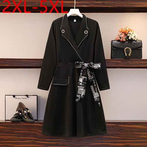 plus size dresses 2xl-5xl 2021 autumn dress for women korean style notched long sleeve lace up large elegant female, Black
plus size dresses 2xl-5xl 2021 autumn dress for women korean style notched long sleeve lace up large elegant female, Black