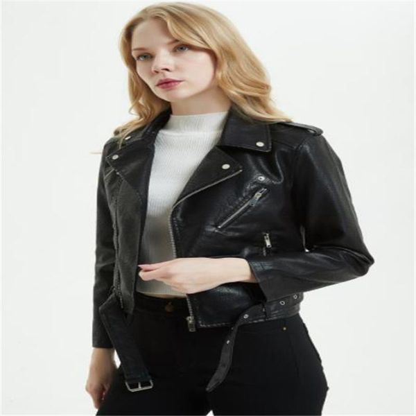 women's leather & faux spring and autumn 2021 wear euro-american trendy pu jacket short collar locomotive coat oat, Black
women's leather & faux spring and autumn 2021 wear euro-american trendy pu jacket short collar locomotive coat oat, Black