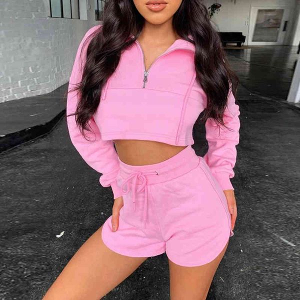 casual outfit 2pcs women set hoodies crop sweatshirt+short pants hooded 2 pieces sets women clothing suits female 210515, White
casual outfit 2pcs women set hoodies crop sweatshirt+short pants hooded 2 pieces sets women clothing suits female 210515, White