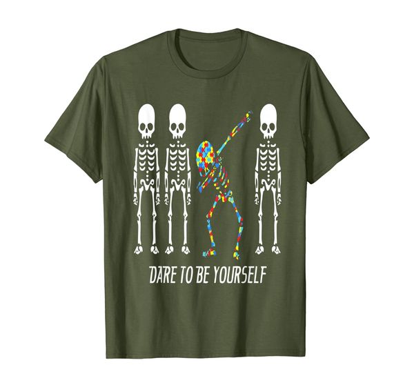 dare to be yourself dabbing skeleton tee funny autism gift t-shirt, White;black
dare to be yourself dabbing skeleton tee funny autism gift t-shirt, White;black