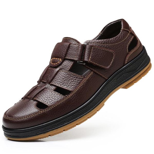 summer men's leather sandals male father middle-aged elderly non-slip soft bottom hole shoes, Black
summer men's leather sandals male father middle-aged elderly non-slip soft bottom hole shoes, Black
