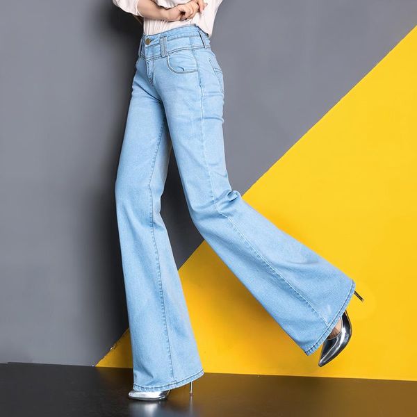 women's jeans 2021 promotion boot cut female high waist wide leg pants flares trousers 27-34, Blue
women's jeans 2021 promotion boot cut female high waist wide leg pants flares trousers 27-34, Blue