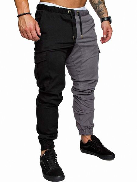 men two tone drawstring waist joggers d1ia#, Black
men two tone drawstring waist joggers d1ia#, Black