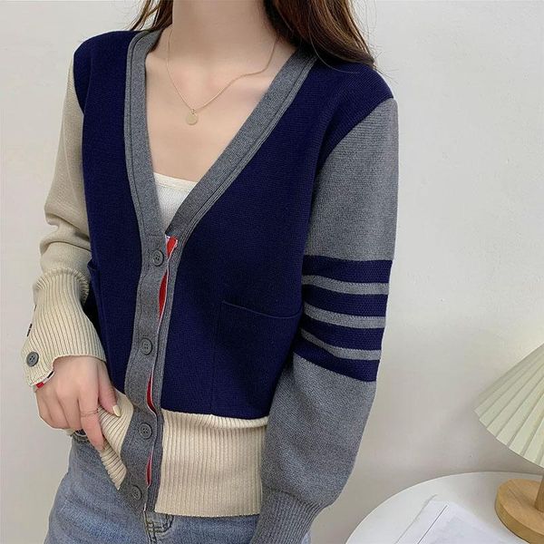 women's knits & tees korean style knitted sweater cardigan femme 2021 tide fashion patchwork colors sweaters casaco feminino autumn clo, White
women's knits & tees korean style knitted sweater cardigan femme 2021 tide fashion patchwork colors sweaters casaco feminino autumn clo, White