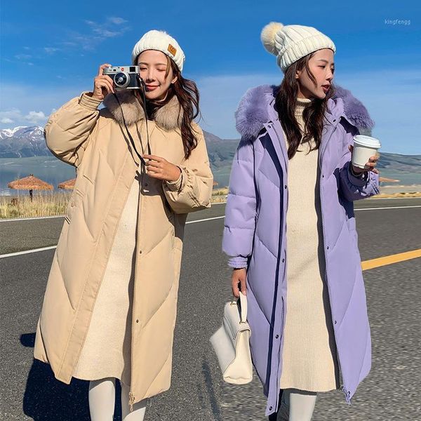 women's down & parkas aibeautyer winter loose large fur collar fashion solid cotton padded coat lady hooded warm thickness outwear, Black
women's down & parkas aibeautyer winter loose large fur collar fashion solid cotton padded coat lady hooded warm thickness outwear, Black