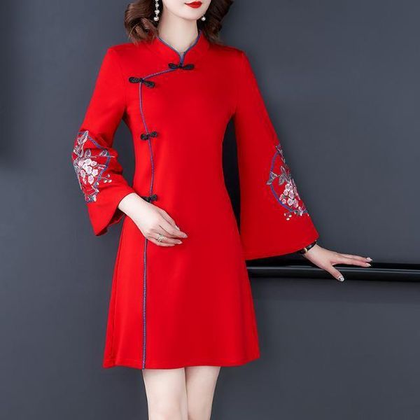 ethnic clothing 2021 spring improved cheongsam female ancient hanfu retro chinese style dress floral buckle party women ft388, Red
ethnic clothing 2021 spring improved cheongsam female ancient hanfu retro chinese style dress floral buckle party women ft388, Red