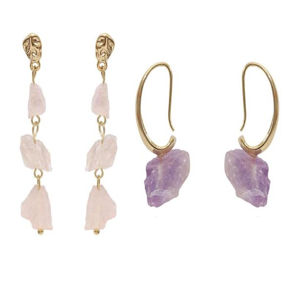 dangle & chandelier raw crystal french earrings irregular shape natural purple stone steel hypoallergenic, Silver
dangle & chandelier raw crystal french earrings irregular shape natural purple stone steel hypoallergenic, Silver