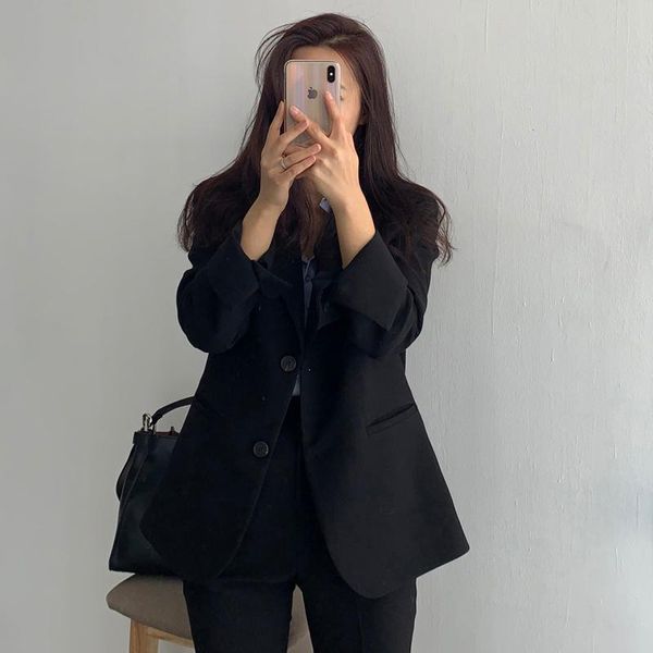 women's suits & blazers 2021 spring summer casual blazer women jackets korean loose formal dress professional suit fashion black small, White;black
women's suits & blazers 2021 spring summer casual blazer women jackets korean loose formal dress professional suit fashion black small, White;black