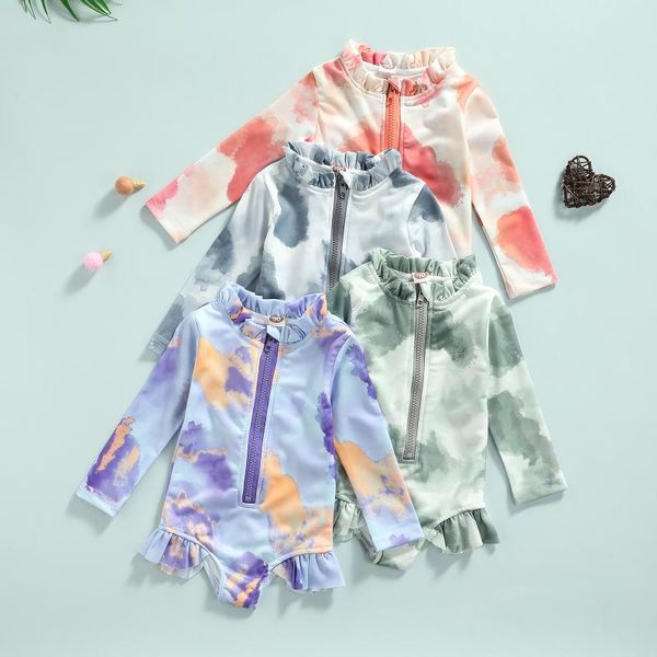 one-pieces fashion children kids tie-dye printing swimsuit beachwear toddler girls long sleeve o-neck zip-up swimwear with ruffles, Black
one-pieces fashion children kids tie-dye printing swimsuit beachwear toddler girls long sleeve o-neck zip-up swimwear with ruffles, Black