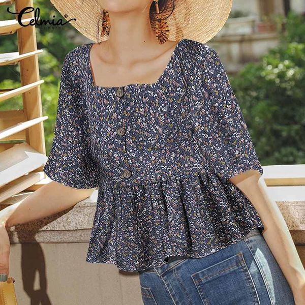jacket celmia women 2021 summer ruffles blouses square collar floral print tunic bohemian peplum shirts casual buttons blusas, Black;brown
jacket celmia women 2021 summer ruffles blouses square collar floral print tunic bohemian peplum shirts casual buttons blusas, Black;brown