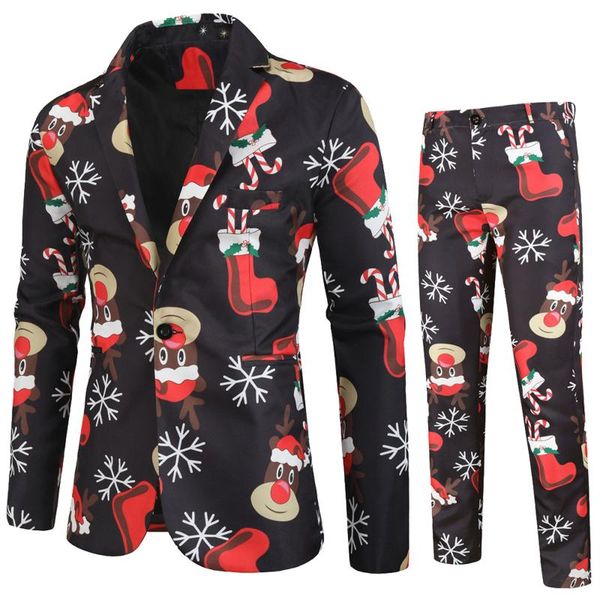 men's suits & blazers xmas suit sets men costume homme 2022 slim fit christmas set 2 pieces blazer + pants prom cartoon printed, White;black
men's suits & blazers xmas suit sets men costume homme 2022 slim fit christmas set 2 pieces blazer + pants prom cartoon printed, White;black