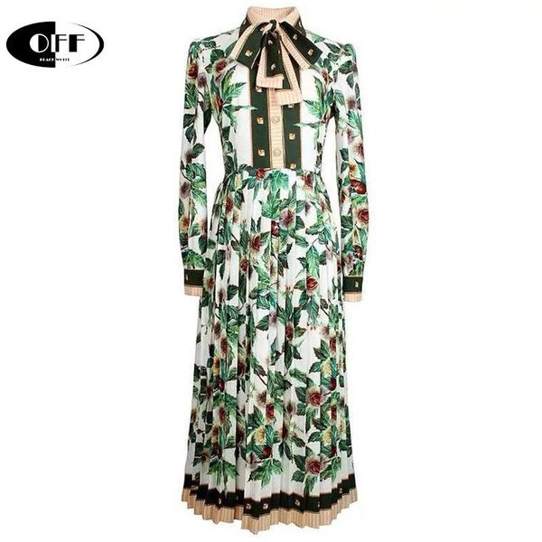 casual dresses designer autumn pleated dress women long sleeve floral print vintage elegant bow female party midi vestidos plus size, Black;gray
casual dresses designer autumn pleated dress women long sleeve floral print vintage elegant bow female party midi vestidos plus size, Black;gray