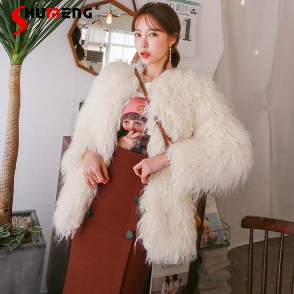 women's fur & faux fashion round neck long-sleeved for ladies 2021 autumn and winter versatile loose short coat female, Black
women's fur & faux fashion round neck long-sleeved for ladies 2021 autumn and winter versatile loose short coat female, Black