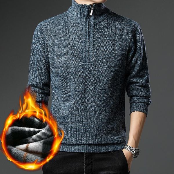 men's sweaters autumn and winter pullover sweater half high neck zipper round fleece warm slim handsome clothes, White;black
men's sweaters autumn and winter pullover sweater half high neck zipper round fleece warm slim handsome clothes, White;black