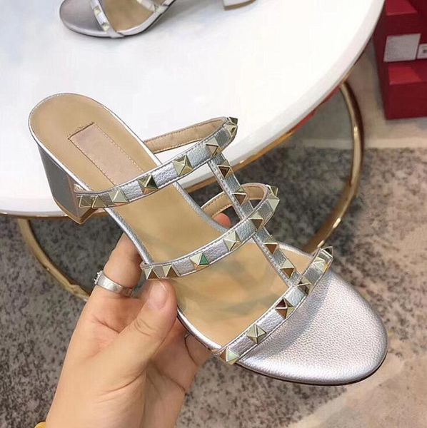 luxury classic brand high heel rivet sandals women thick and slippers women, 6cm, ladies sandals,, Black
luxury classic brand high heel rivet sandals women thick and slippers women, 6cm, ladies sandals,, Black